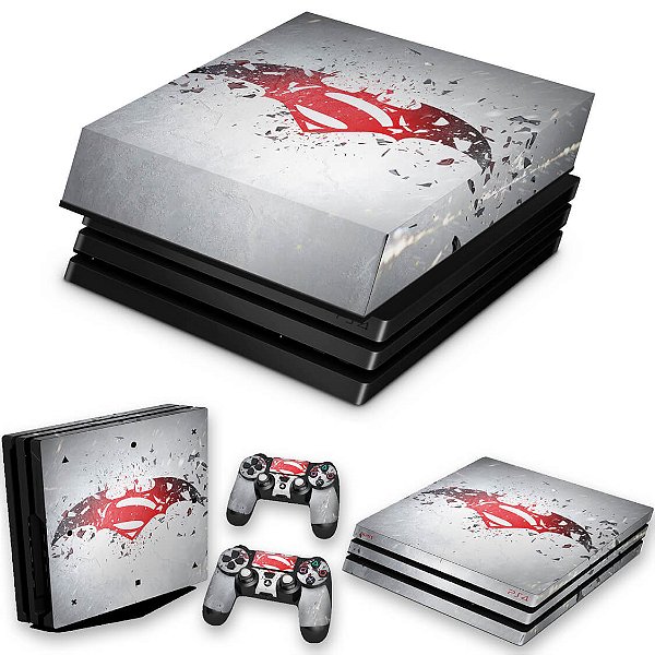 KIT PS4 Pro Skin e Capa Anti Poeira - Batman Vs Superman Logo