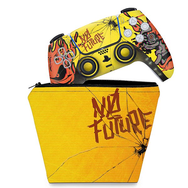 KIT Capa Case e Skin PS5 Controle - Cyberpunk 2077