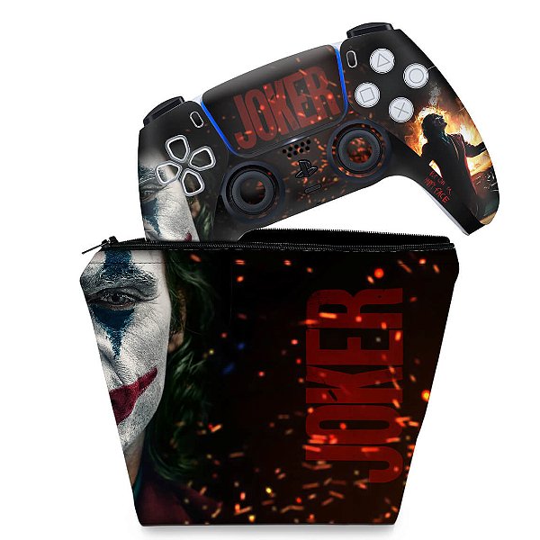 KIT Capa Case e Skin PS5 Controle - Joker Filme