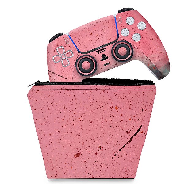 KIT Capa Case e Skin PS5 Controle - Abstrato #99