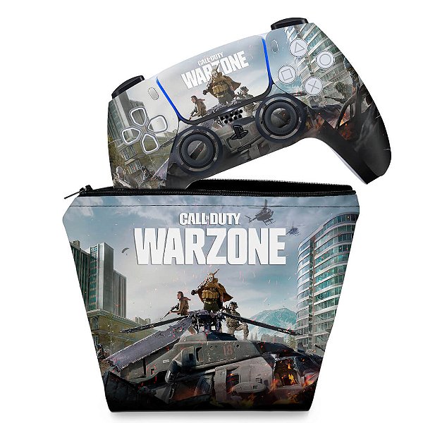 KIT Capa Case e Skin PS5 Controle - Call of Duty Warzone
