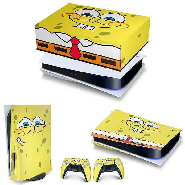 KIT PS5 Capa Anti Poeira e Skin -Bob Esponja