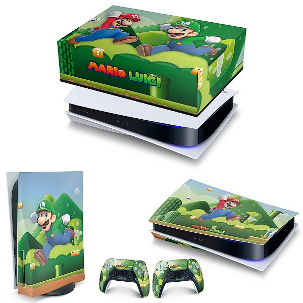 Capa PS5 Horizontal Anti Poeira e Case Controle - Super Mario Bros
