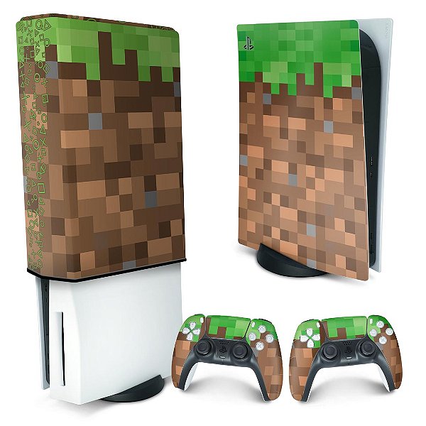 KIT PS5 Skin e Capa Anti Poeira - Minecraft