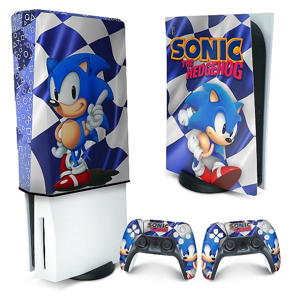 KIT PS5 Skin e Capa Anti Poeira - Sonic