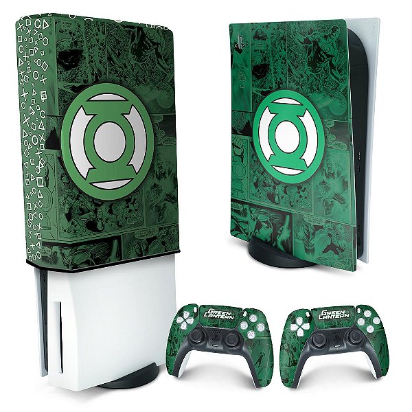 KIT PS5 Fat Skin e Capa Anti Poeira - Lanterna Verde Comics