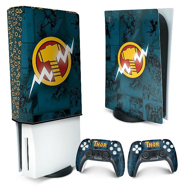 KIT PS5 Skin e Capa Anti Poeira - Thor Comics