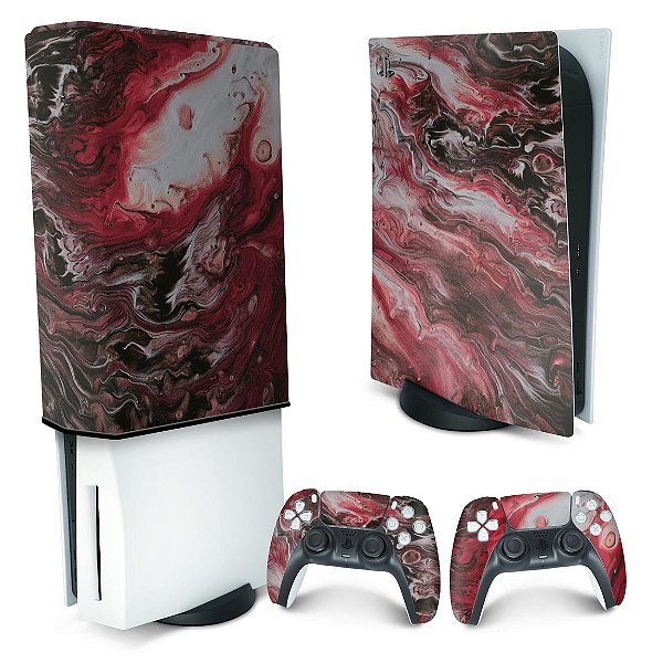 KIT PS5 Skin e Capa Anti Poeira - Abstrato #104