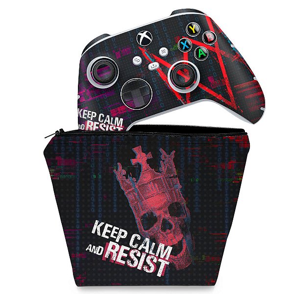 KIT Capa Case e Skin Xbox Series S X Controle - Watch Dogs Legion