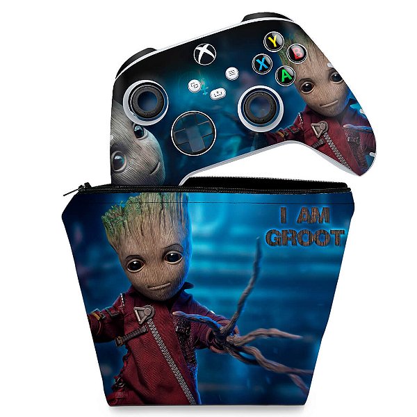 KIT Capa Case e Skin Xbox Series S X Controle - Baby Groot