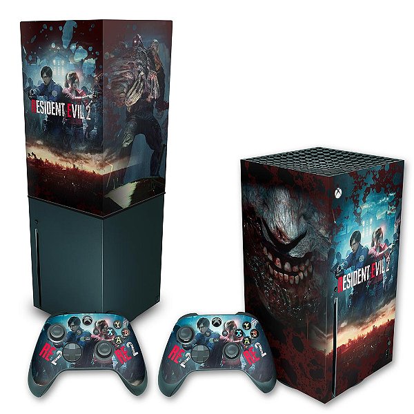 KIT Xbox Series X Skin e Capa Anti Poeira - Resident Evil 2 Remake