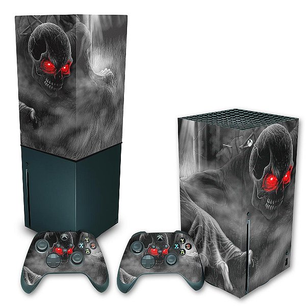 KIT Xbox Series X Skin e Capa Anti Poeira - Caveira Skull