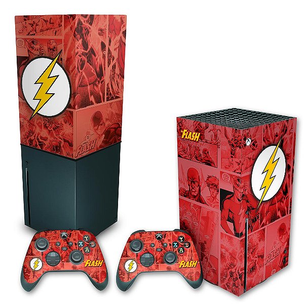 KIT Xbox Series X Skin e Capa Anti Poeira - The Flash Comics