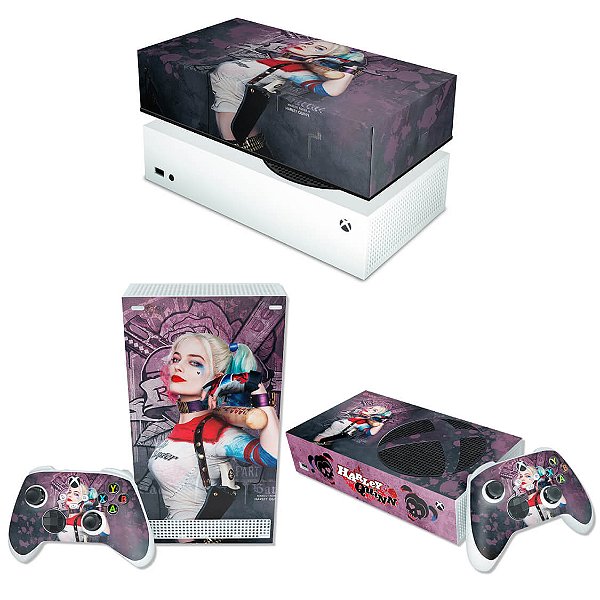 KIT Xbox Series S Skin e Capa Anti Poeira - Arlequina Harley Quinn