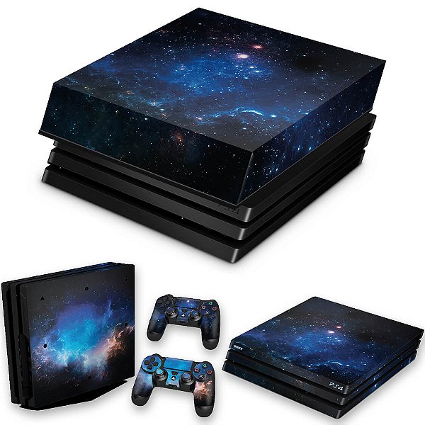 KIT PS4 Pro Skin e Capa Anti Poeira - Universo Cosmos