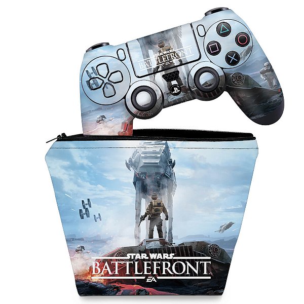 KIT Capa Case e Skin PS4 Controle  - Star Wars - Battlefront