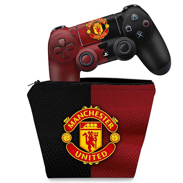 KIT Capa Case e Skin PS4 Controle  - Manchester United