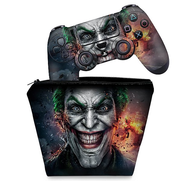 KIT Capa Case e Skin PS4 Controle  - Coringa Joker