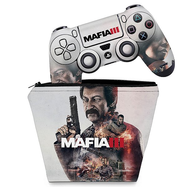 KIT Capa Case e Skin PS4 Controle  - Mafia 3