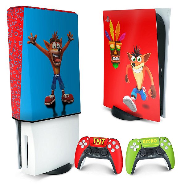 KIT PS5 Skin e Capa Anti Poeira - Crash Bandicoot