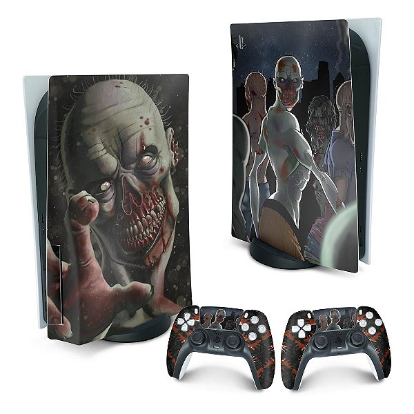 KIT Capa PS5 e Case Controle - Zombie Zumbi The Walking