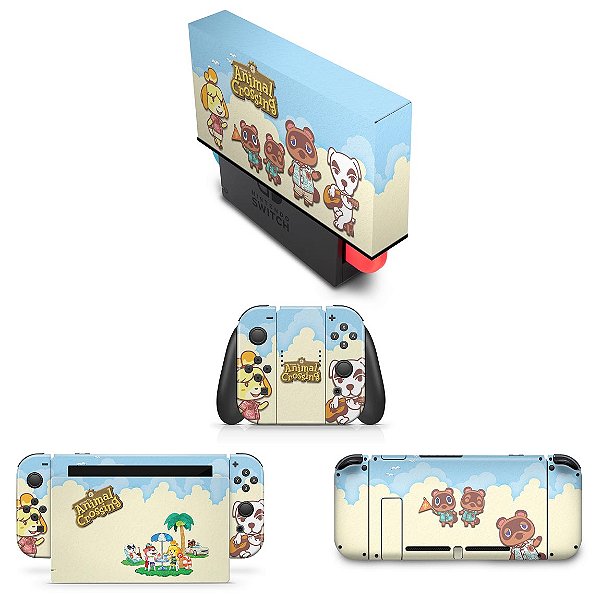 KIT Nintendo Switch Skin e Capa Anti Poeira - Animal Crossing
