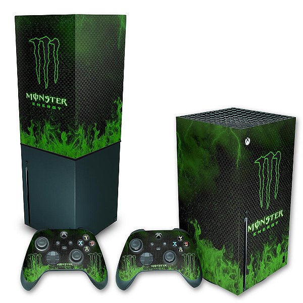 KIT Xbox Series X Skin e Capa Anti Poeira - Monster Energy Drink