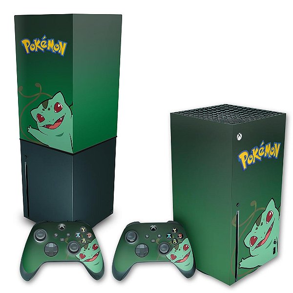 KIT Xbox Series X Skin e Capa Anti Poeira - Pokemon Bulbasaur