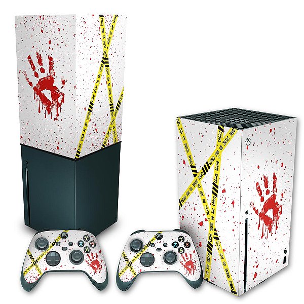 KIT Xbox Series X Skin e Capa Anti Poeira - Cena De Crime Scene