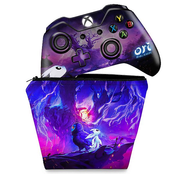 KIT Capa Case e Skin Xbox One Fat Controle - Ori and the Will of the Wisps
