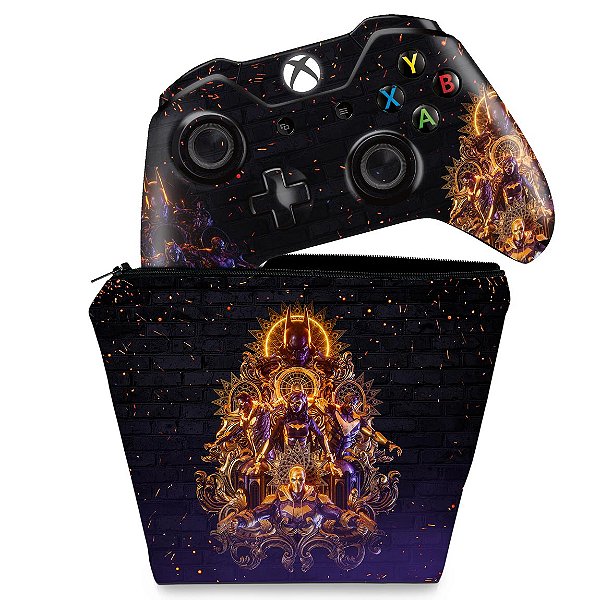 KIT Capa Case e Skin Xbox One Fat Controle - Gotham Knights