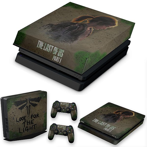 KIT PS4 Slim Skin e Capa Anti Poeira - The Last of Us Part 1 I