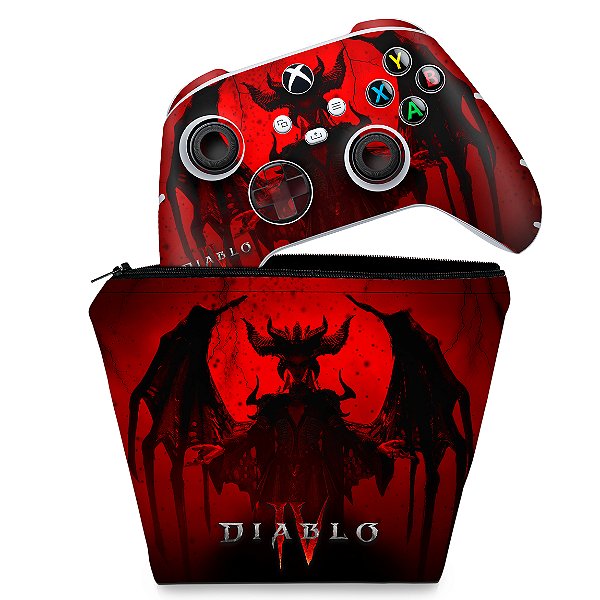 KIT Capa Case e Skin Xbox Series S X Controle - Diablo IV 4