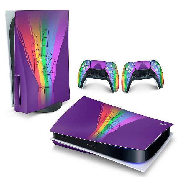 Skin PS5 - Rainbow Colors Colorido