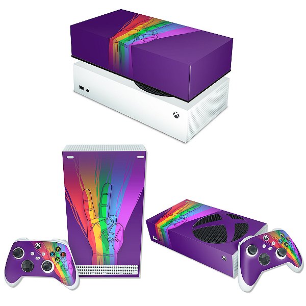 KIT Xbox Series S Skin e Capa Anti Poeira - Rainbow Colors Colorido