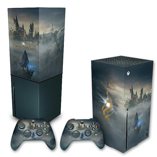 KIT Xbox Series X Skin e Capa Anti Poeira - Hogwarts Legacy