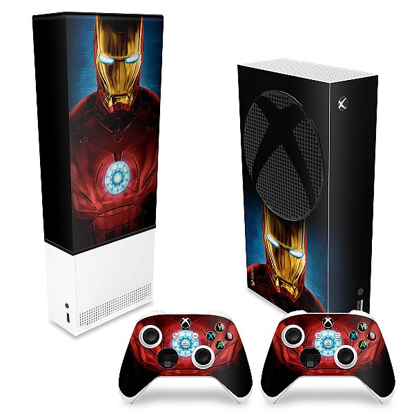 KIT Xbox Series S Capa Anti Poeira e Skin - Iron Man Homem De Ferro