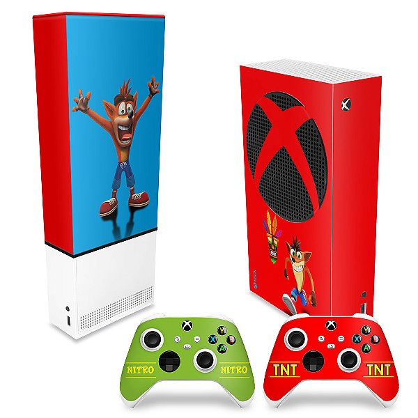 KIT Xbox Series S Capa Anti Poeira e Skin - Crash Bandicoot