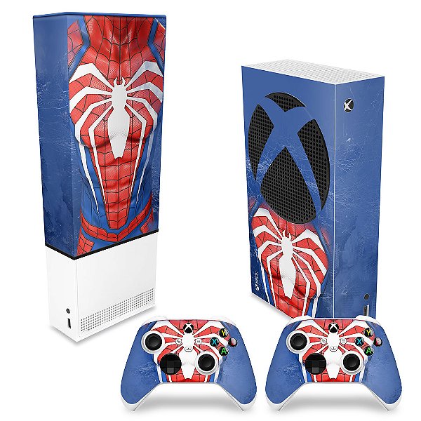 KIT Xbox Series S Capa Anti Poeira e Skin - Spider-Man Homem Aranha 2
