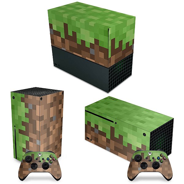 KIT Xbox Series X Capa Anti Poeira e Skin - Minecraft