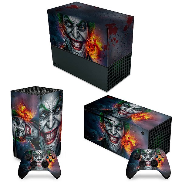 KIT Xbox Series X Capa Anti Poeira e Skin - Coringa Joker