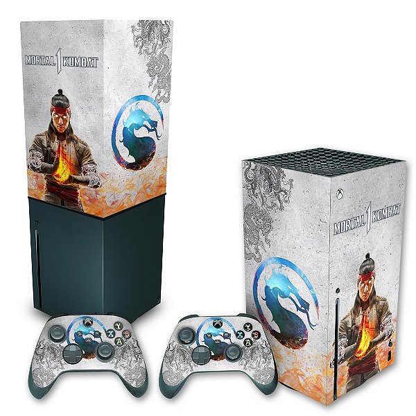 KIT Xbox Series X Skin e Capa Anti Poeira - Mortal Kombat 1