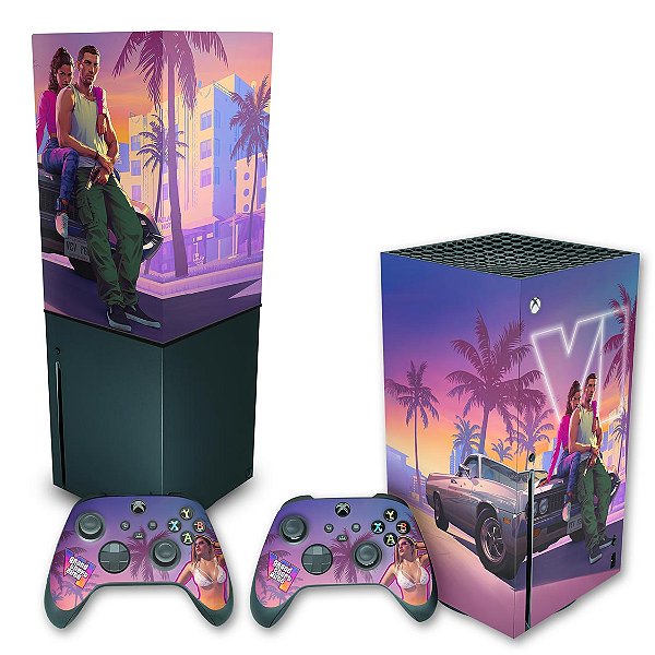 KIT Xbox Series X Skin e Capa Anti Poeira - GTA 6 VI