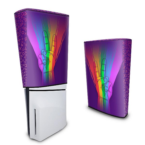 Capa PS5 Slim Anti Poeira - Rainbow Colors Colorido