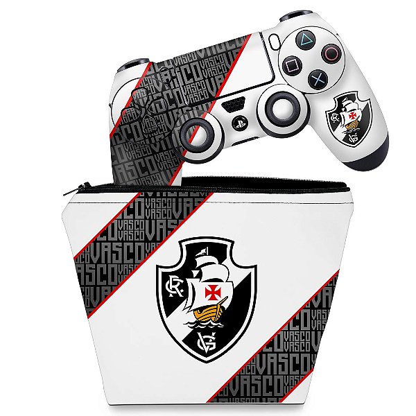 KIT Capa Case e Anti Bolha Skin PS4 Controle - Vasco A