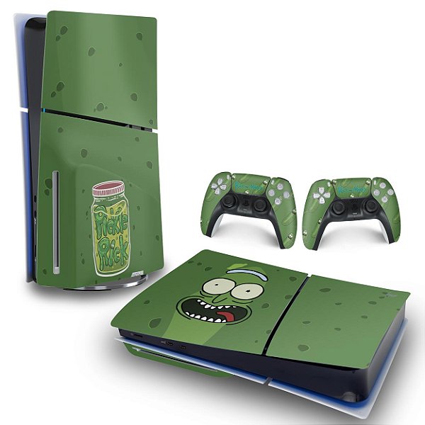 Skin PS5 Slim Horizontal - Pickle Rick And Morty