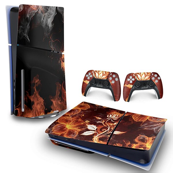 Skin PS5 Slim Horizontal - Fire Flower