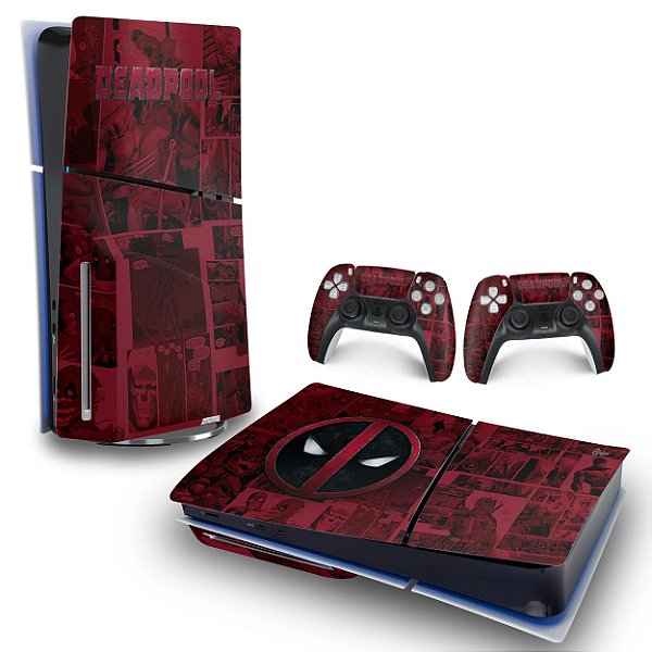 Skin PS5 Slim Horizontal - Deadpool Comics