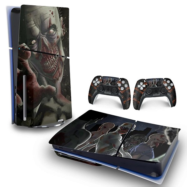 Skin PS5 Slim Horizontal - Zombie Zumbi The Walking