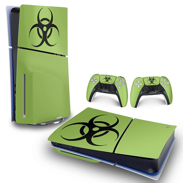 Skin PS5 Slim Horizontal - Biohazard Radioativo